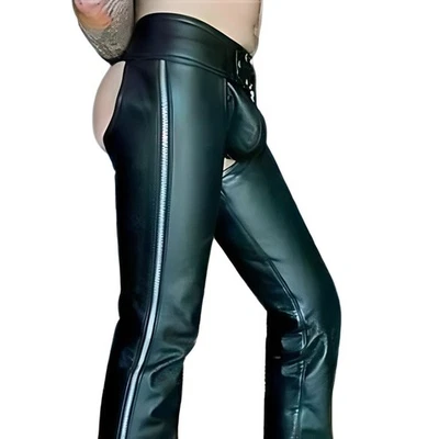 Mens Leather Chaps Motorcycle Riding Bikers Chap Pants Size 32" Medium Foto 1 de 4