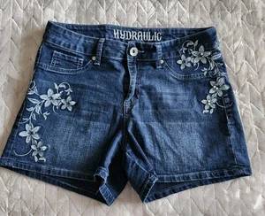 Pantaloncini curvy idraulici Nolita donna 8 denim lavaggio scuro elasticizzato vita media floreale - Foto 1 di 12