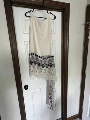 Original Raro Thomas Wylde Vestido de Seda Calavera Skelton Off White Transparente XS Foto 1 de 4