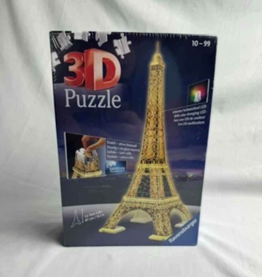 NUEVO ROMPECABEZAS SELLADO RAVENSBURGER 3D TORRE EIFFEL EDICIÓN NOCTURNA 216 Piezas  Foto 1 de 4