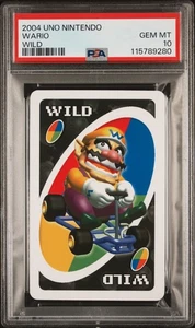 PSA 10 GEM MINT Wario (Wild) - 2004 Nintendo UNO Super Mario - Imagen 1 de 2