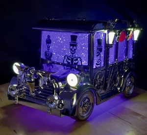 BATH & BODY WORKS New Halloween Light Up Snow Globe Hearse 3-Wick Candle Holder - Picture 1 of 24