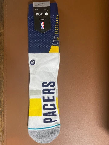 Stance NBA Indiana Pacers Men's Large 9- 13 Crew Height Socks (52) Cover