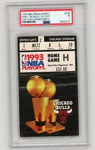 1993 NBA FINALS CHICAGO BULLS VS PHOENIX SUNS TICKET STUB PSA 1 MICHAEL JORDAN! - Bild 1 von 2