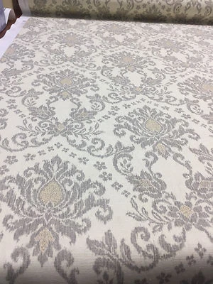 Romance Damasco Ahumado Oro Blanco Estampado Algodón Waverly Por Yarda  Foto 1 de 4