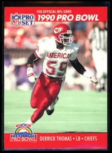 DERRICK THOMAS 1990 Pro Set #373 ERROR black line through u in round C2 - Bild 1 von 2