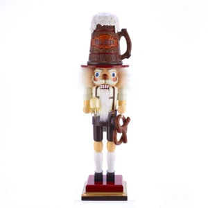 Kurt Adler Hollywood Nutcracker - Beer and Pretzel Christmas Nutcracker 17.5" - Picture 1 of 8