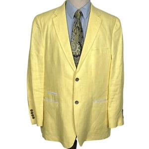 INSERCH Blazer Men 2XL 4 Pocket Linen Italy Classic Lightweight Two Button - Picture 1 of 13