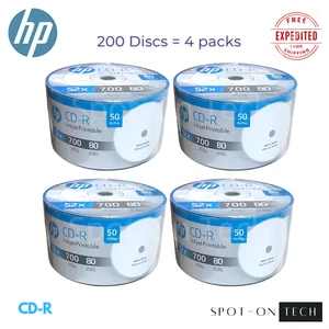 200 HP CD CD-R weiß Tintenstrahl bedruckbar 52x Leermedien 700MB Disc Versand am selben Tag - Bild 1 von 6