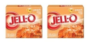 Jell-O Peach Gelatin Dessert Mix 2 Box Pack - Picture 1 of 3