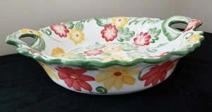 Temptations by Tara Backofenware Blumenmuster Servierschüssel mit Griffen 13 Zoll - Bild 1 von 8