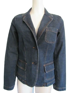 IZOD Blue Jeans Jacket Blazer Dark Wash Size SPP $58 NWOT - Picture 1 of 9