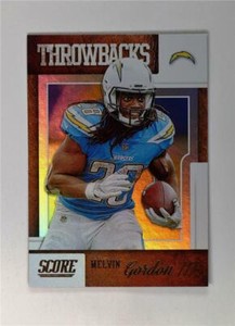 2019 Score Football Throwbacks #T-15 Melvin Gordon III - Los Angeles Chargers