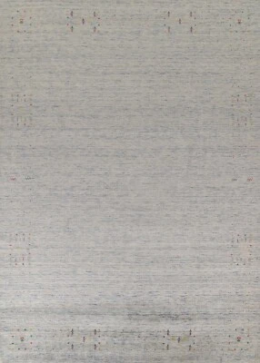 Tribal Gabbeh Indian Living Room Rug 9x12 ft. Hand-knotted Wool Carpet - Image 1 of 4