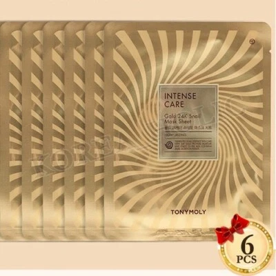 TONYMOLY Intensive Care Gold 24K Snail Masks 6pcs Korean Cosmetics K-Beauty NEW - Image 1 of 4