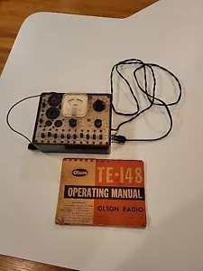 Probador de tubo de radio Olson Radio Corp. modelo TE 148 con manual de colección no probado - Imagen 1 de 7