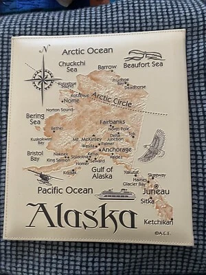 Libro de fotos ALASKA mapa fácil carga libre de ácido hojas beige 8,5" x 11" Foto 1 de 4