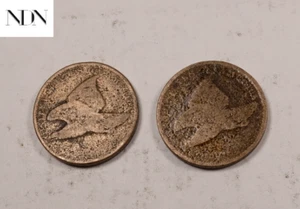 (2) Lote de centavos pequeños Flying Eagle - Juego de 2 monedas #FL27 - Imagen 1 de 3