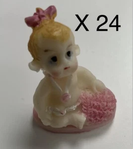 24 BABY GIRL SHOWER PINK PARTY FAVORS DECORATIONS CLAY SHOE BOOTS PRIZE GIFTS - Picture 1 of 7