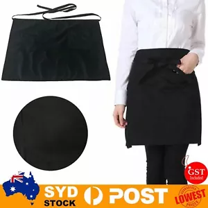 Short Half Waist Apron with Pocket Chef Waiter Waitress Kitchen Craft Bar Cafe - Picture 1 of 7
