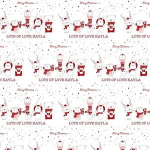 KIDS PERSONALISED HAPPY  MERRY CHRISTMAS PRESENT WRAPPING GIFT PAPER BOYS GIRLS - Picture 1 of 1