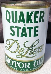 Vintage Original QUAKER STATE DELUXE MOTOR OIL Can - EMPTY - Picture 1 of 6