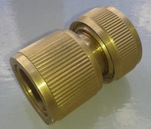 Hosepipe Adaptor Solid Brass 1/2" Hose Quick Click Connector Garden Hose End Tap - Picture 1 of 2