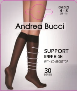 Andrea Bucci Supporto Ginocchiere con Compressione Graduale 30 Denari Calze DVT - Foto 1 di 3