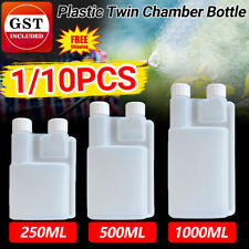 1/10x 3 Sizes Plastic Twin Chamber Bottle &Tamper Evident Cap Liquid Bottle