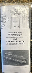 Wiseman Model Services Sn3 West Side Lumber Co. Coffin Tank Car #5 Kit NEW 1:64 - Picture 1 of 4