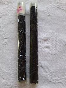 2 full cylinders of Black tube beads, 1 glossy, 1 matte new - Picture 1 of 1