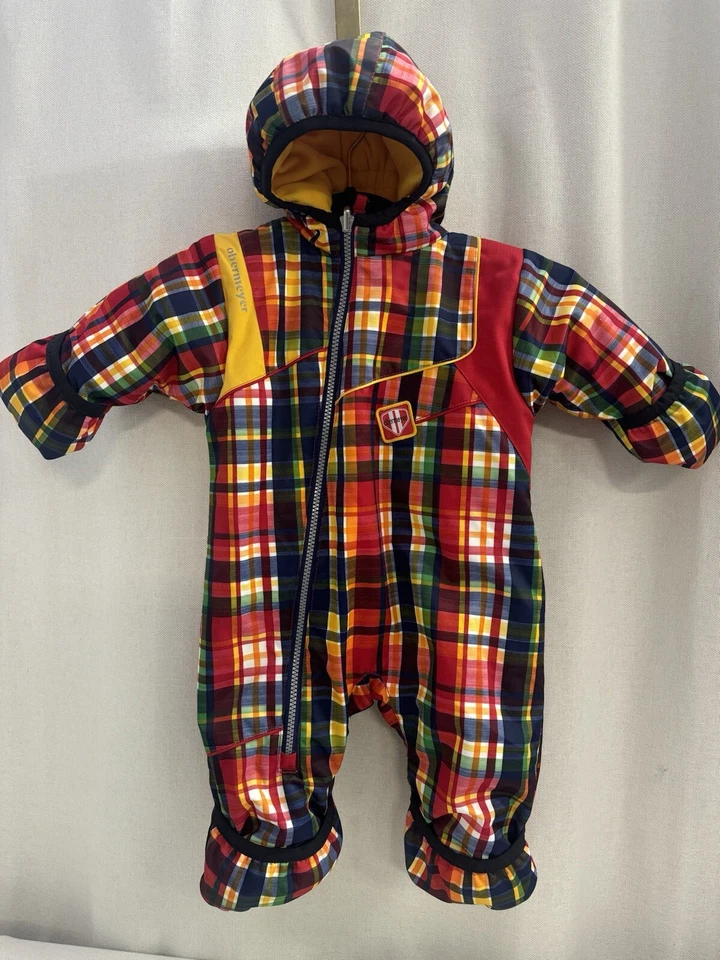 Obermeyer Children’s Snowsuit Bunting Gender Neutral Plaid 6-12 Months - Image 1 of 4