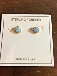 Sterling Forever Earrings Set w Blue Stones, 925, New - Picture 1 of 2