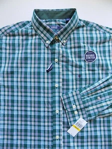 NEW Mens IZOD Button Front Shirt Size MEDIUM Green Plaid Check NWT 60.00 Stretch - Picture 1 of 6
