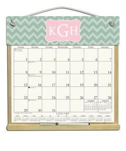MONOGRAM WOODEN REFILLABLE CALENDAR HOLDER - REFILLS AVAILABLE EVERY YEAR! - Picture 1 of 1