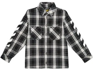 NWT Off White Kids $462 Bookish checked Flannel Shirt Size 10 Made In Italy - Picture 1 of 13