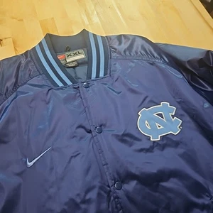 Vintage 90s Nike North Carolina UNC Tar Heels Satin Bomber Jacket Men’s Size XXL - Picture 1 of 22