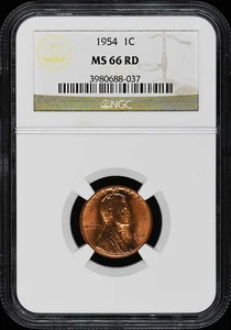 1954 Wheat Reverse Lincoln Cent 1C NGC MS66RD - Picture 1 of 4
