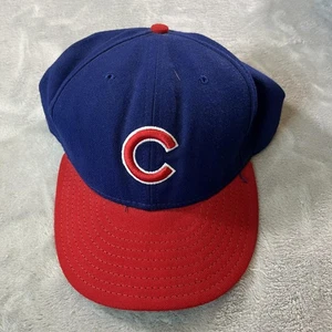 Chicago Cubs Hat Cap Fitted Mens 7 7/8 Blue Red MLB Baseball New Era - Picture 1 of 8