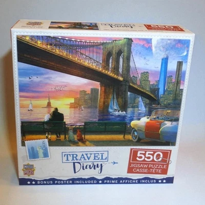 MasterPieces Travel Diary New York Romance 550pc Jigsaw Puzzle 24"x18" ~ EUC - Image 1 of 3