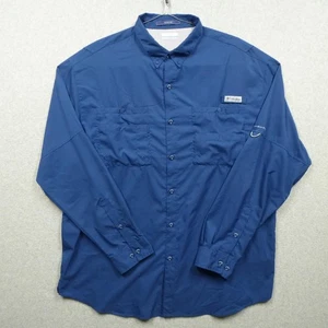 Columbia PFG Tamiami Shirt Mens 2XL Tall Blue Long Sleeve Fishing Omni-Shade - Picture 1 of 9