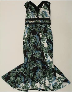 JUST CAVALLI Womens Sleeveless Mermaid Dress IT 44 Medium Black Floral BZ64 - Picture 1 of 3