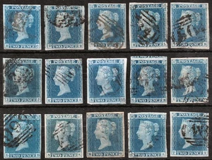 1841 SG14 2d BLUE FINE USED 4 MARGIN PART RECONSTRUCTION X 15 CAT £1500.00 - Picture 1 of 2