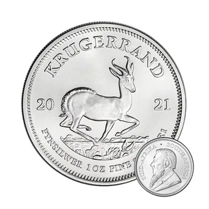 2021 Krügerrand Silber 1 Oz 999 Silbermünze 1 Rand Südafrika 999 - Bild 1 von 4