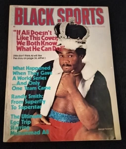 GEORGE FOREMAN BLACK SPORTS FEBRUARY 1977 VINTAGE SPORTS MAGAZINE MUHAMMAD ALI - Picture 1 of 4
