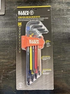 Klein Tools BLS9 Color-Coded Extra-Long L Style Hex Key Caddy Set, SAE, 9-Piece - Picture 1 of 2