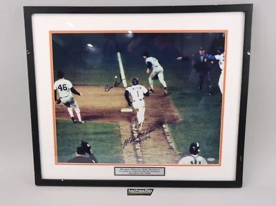 Nym Mookie, Bill Buckner Signed 1986 World Series Photo 25x21 Frame Mets Red Sox - Image 1 of 4