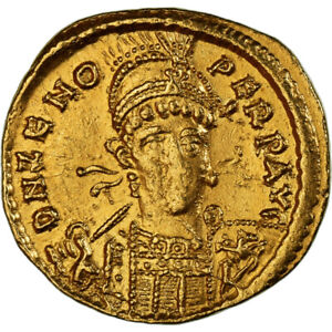 [#1066996] Coin, Zeno, Solidus, 476-491, Constantinople, AU, Gold, RIC:X-910