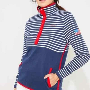 NEW Vineyard Vines Americana Snap-Placket Shep Sweater 100% Cotton Pockets XS - Picture 1 of 24