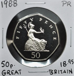 1988 United Kingdom Proof 50 Pence - Picture 1 of 2